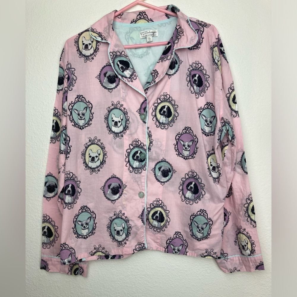 P.J.Salvage Rare VTG dog print pj top